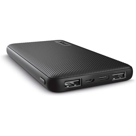 POWERBANK TRUST PRIMO SLIM 10000MAH 2A USB + USB-C + MICRO-USB ECO BLACK