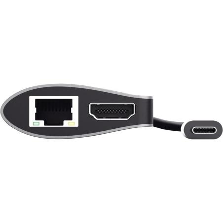 HUB TRUST DALYX USB-C 7 EN 1 HDMI USB-C USB MICRO SD RJ45 SILVER