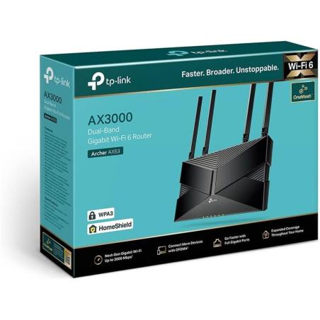 WIRELESS ROUTER TP-LINK ARCHER AX53 WIFI 6 AX3000