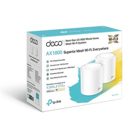 WIRELESS REPEATER TP-LINK AX1800 HOME MESH PACK 2 DECO X20
