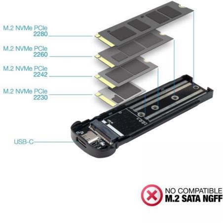 CAJA EXTERNA TOOQ ALUMINIO SSD M.2 NVME USB 3.1 BLUE