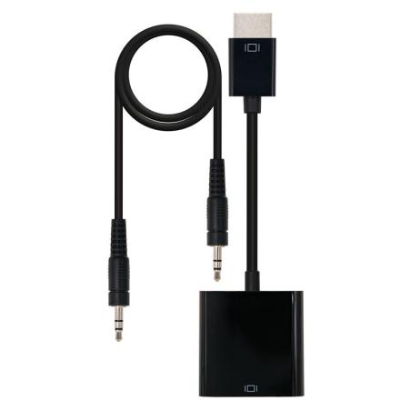 CABLE CONVERSOR HDMI A M-SVGA 10CM BLACK + 1M