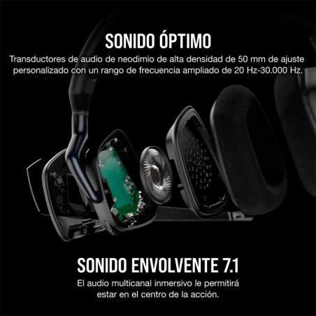 AURICULARES + MICROFONO CORSAIR VOID USB ELITE GAMING HEADSET RGB 7.1 BLACK