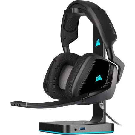 AURICULARES + MICROFONO CORSAIR VOID USB ELITE GAMING HEADSET RGB 7.1 BLACK