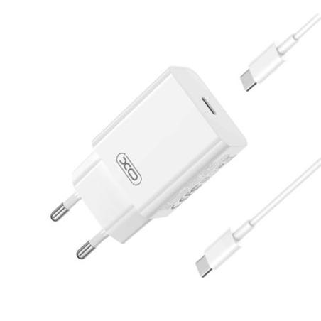 CARGADOR DE CORRIENTE L126 20W TIPO C + CABLE TIPO C XO BLANCO