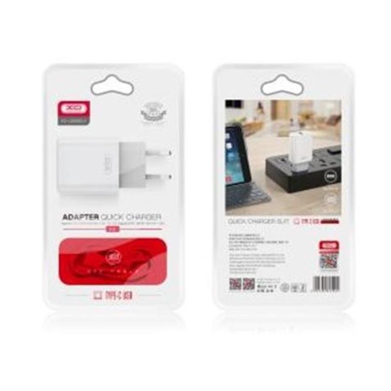 PACK CARGADOR CORRIENTE L85D 18W + CABLE TIPO C BLANCO XO