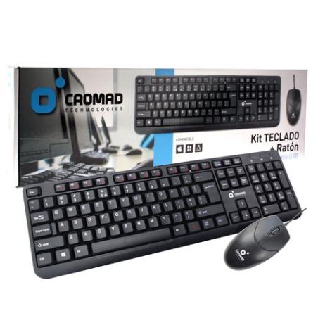 KIT TECLADO + RATÓN CON CABLE USB CROMAD