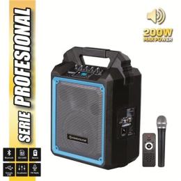 ALTAVOZ AUTOAMPLIFICADO PRO200 6.5 200W CON BATERIA + MICRO SERIE PRO COOL