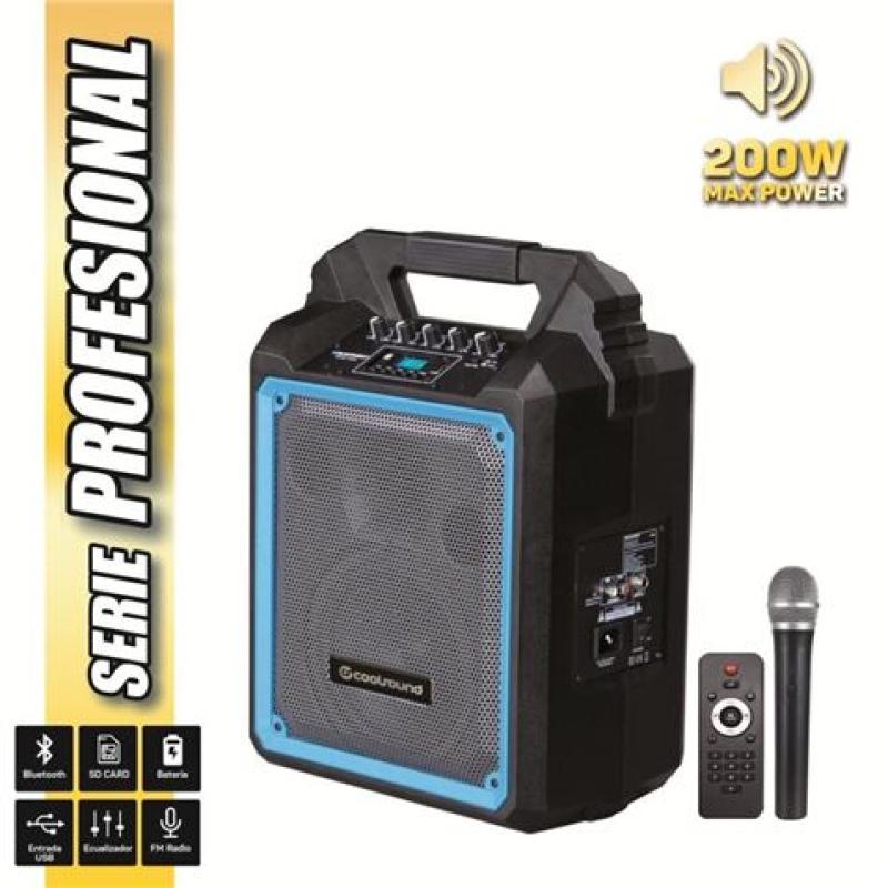ALTAVOZ AUTOAMPLIFICADO PRO200 6.5 200W CON BATERIA + MICRO SERIE PRO COOL