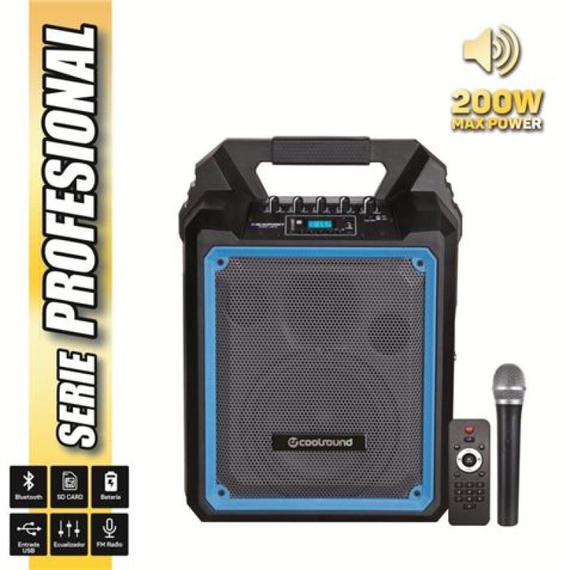 ALTAVOZ AUTOAMPLIFICADO PRO200 6.5 200W CON BATERIA + MICRO SERIE PRO COOL