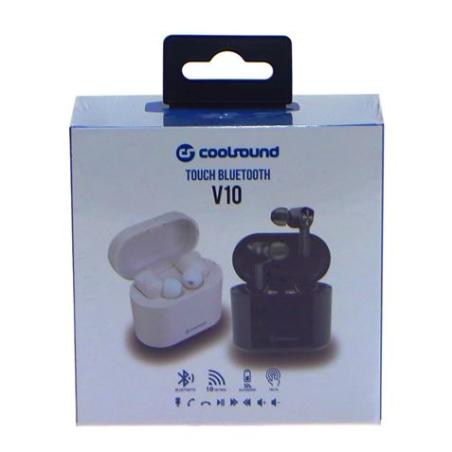 EARBUDS TWS V10 TOUCH BLUETOOTH BLANCOS COOLSOUND