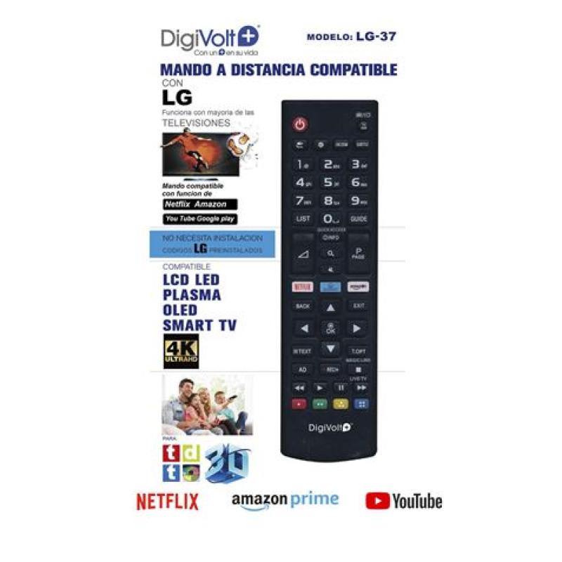 MANDO A DISTANCIA COMPATIBLE LG PEQUEÑO LG37 DIGIVOLT