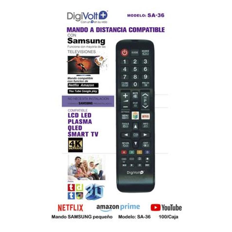MANDO A DISTANCIA COMPATIBLE SAMSUNG PEQUEÑO SA36 DIGIVOLT
