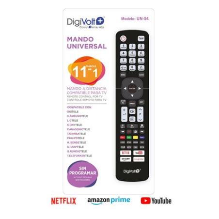 MANDO A DISTANCIA UNIVERSAL TV 11 EN 1 UN54 DIGIVOLT