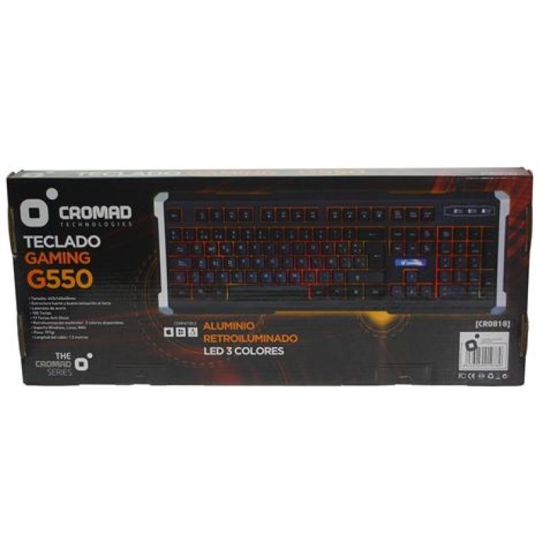 TECLADO GAMING G550 ALUMINIO + LED CROMAD
