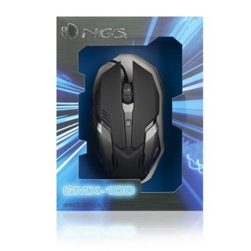 RATÓN GAMING NGS GMX-100 - 800/1200/1600/2400 DPI - LED 7 COLORES