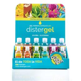 PACK EXPOSITOR + 24 GELES 50ML HIDROALCOHÓLICOS JOJOBA + GLICERINA 6 AROMAS