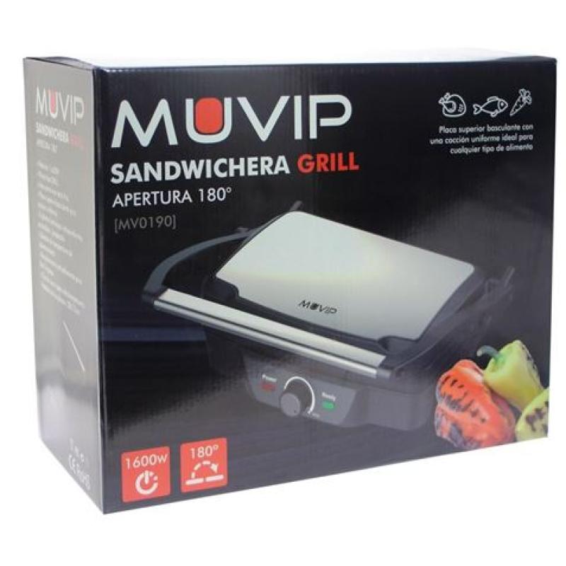 SANDWICHERA GRILL INOXIDABLE 1600W 180º MUVIP