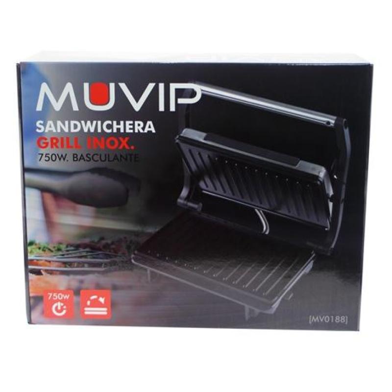 SANDWICHERA INOX GRILL 750W MUVIP