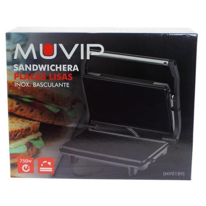 SANDWICHERA INOX PLACA LISA 750W MUVIP