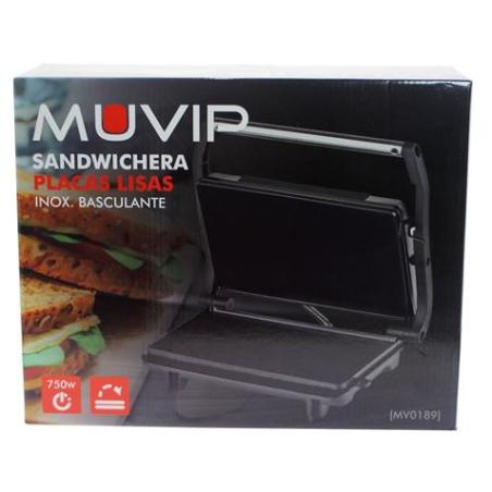 SANDWICHERA INOX PLACA LISA 750W MUVIP