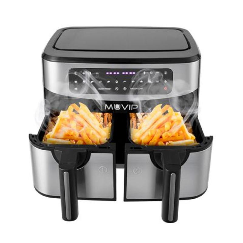 FREIDORA AIRE CALIENTE DOBLE 9 LITROS 2600W PANTALLA TACTIL MUVIP