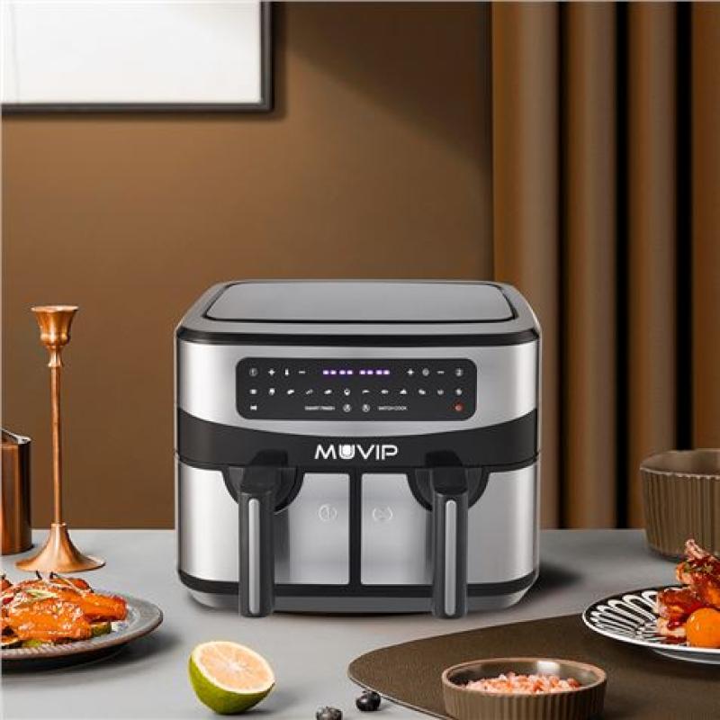 FREIDORA AIRE CALIENTE DOBLE 9 LITROS 2600W PANTALLA TACTIL MUVIP