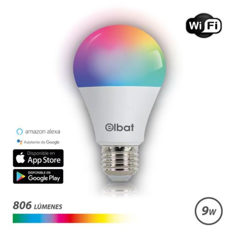BOMBILLA LED SMART WIFI A60 E27 9W 806LM RGB ELBAT
