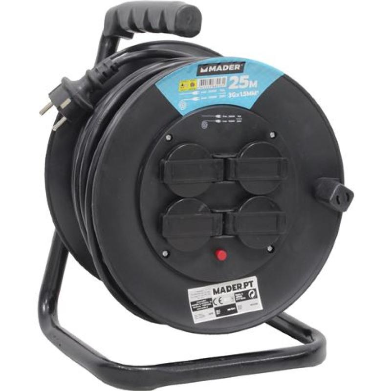 ENROLLADOR DE CABLE 25 METROS CABLE 3X1.5MM SUPER POWER