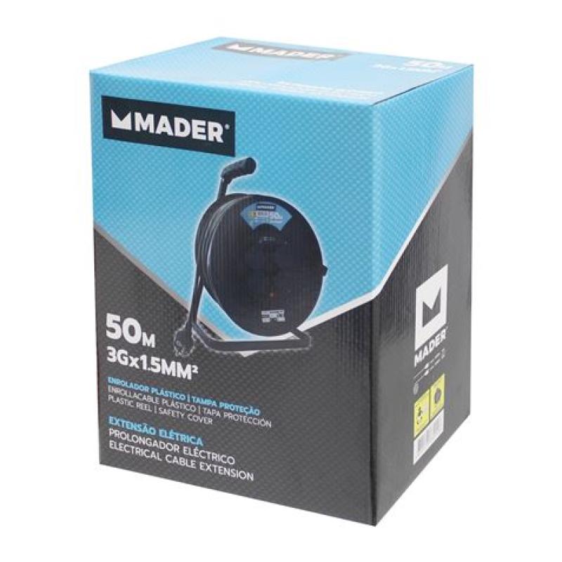 ENROLLADOR DE CABLE 50 METROS CABLE 3X1.5MM MADER