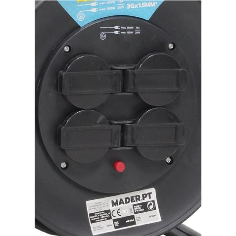 ENROLLADOR DE CABLE 50 METROS CABLE 3X1.5MM MADER