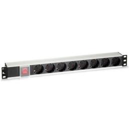 REGLETA PDU RACK 19 8 TOMAS + INTERRUPTOR ALUMINIO CROMAD