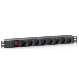 REGLETA PDU RACK 19 8 TOMAS + INTERRUPTOR PLASTICO CROMAD