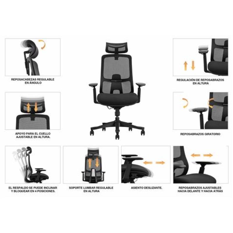 SILLA OFICINA GAMA SENIOR SE1300 CROMAD