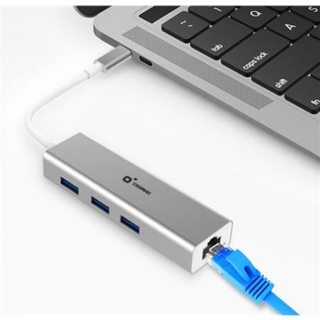 ADAPTADOR TIPO C - HUB USB 3.0 Y RJ45 10/100/1000 CROMAD