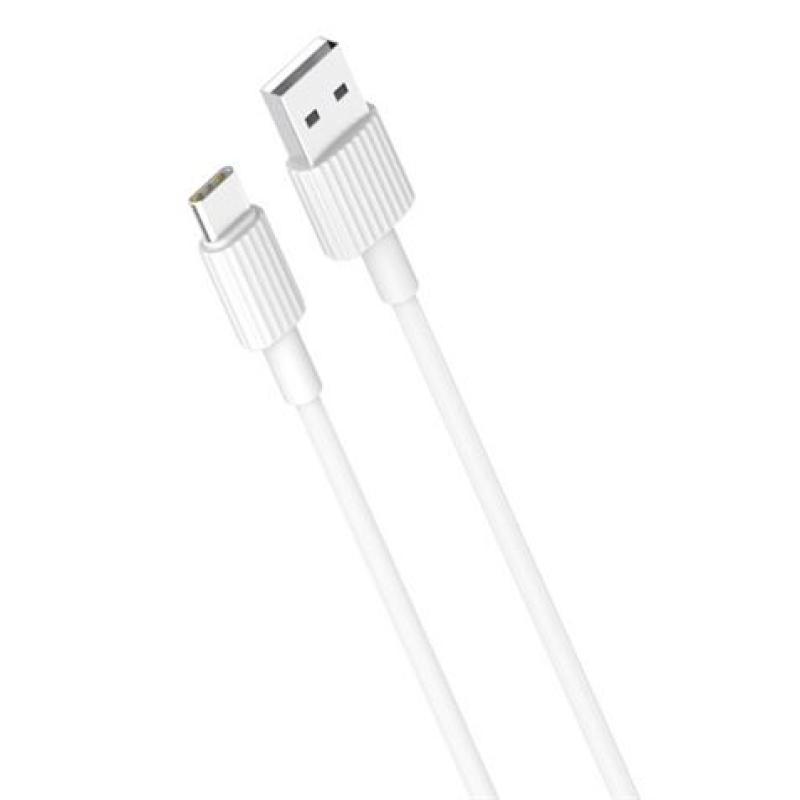 CABLE NB156 SILICONA USB - TIPO C | 2.4A | 1 MTR | BLANCO XO