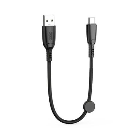 CABLE NB247 CARGA RAPIDA USB - TIPO C | 6A | 25CM CON CLIP | NEGRO XO