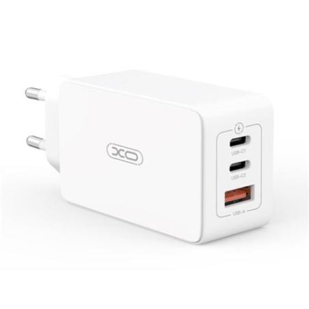 CARGADOR DE CORRIENTE CE13 65W 2 X TIPO C + 1 X USB XO BLANCO