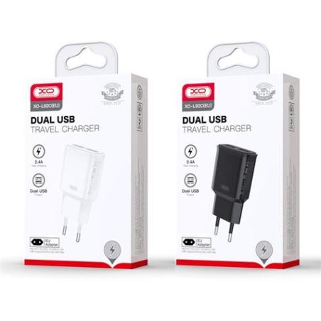 CARGADOR DE CORRIENTE L92C 2.4A 2XUSB BLANCO XO