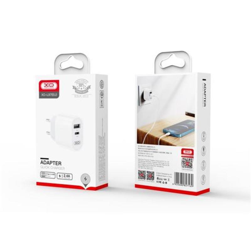 CARGADOR DE CORRIENTE L97 TIPO C + USB XO