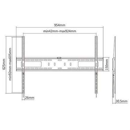 SOPORTE DE PARED TV LED LCD 60-100 CROMAD