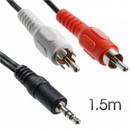 CABLE STEREO MINI JACK 3.5 - RCA AUDIO 1.5M CROMAD