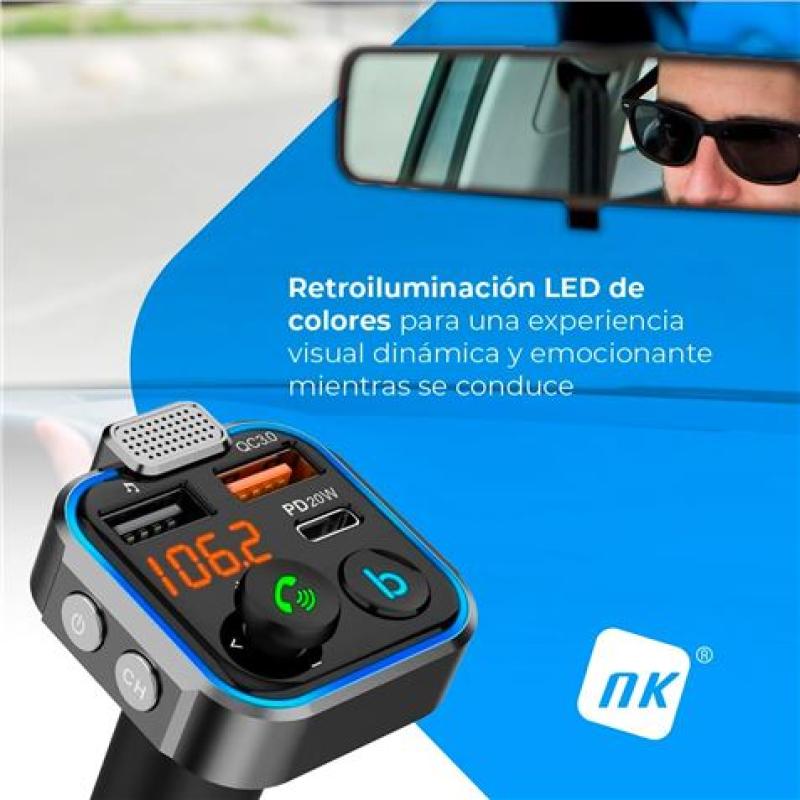 TRANSMISOR FM MANOS LIBRES BLUETOOTH 5.0 CON ALTAVOZ