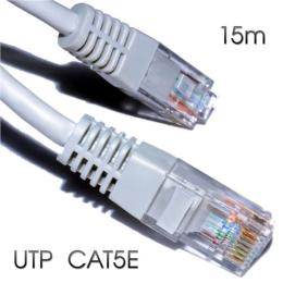 CABLE DE RED UTP CAT 5E 15M GRIS CLARO CROMAD