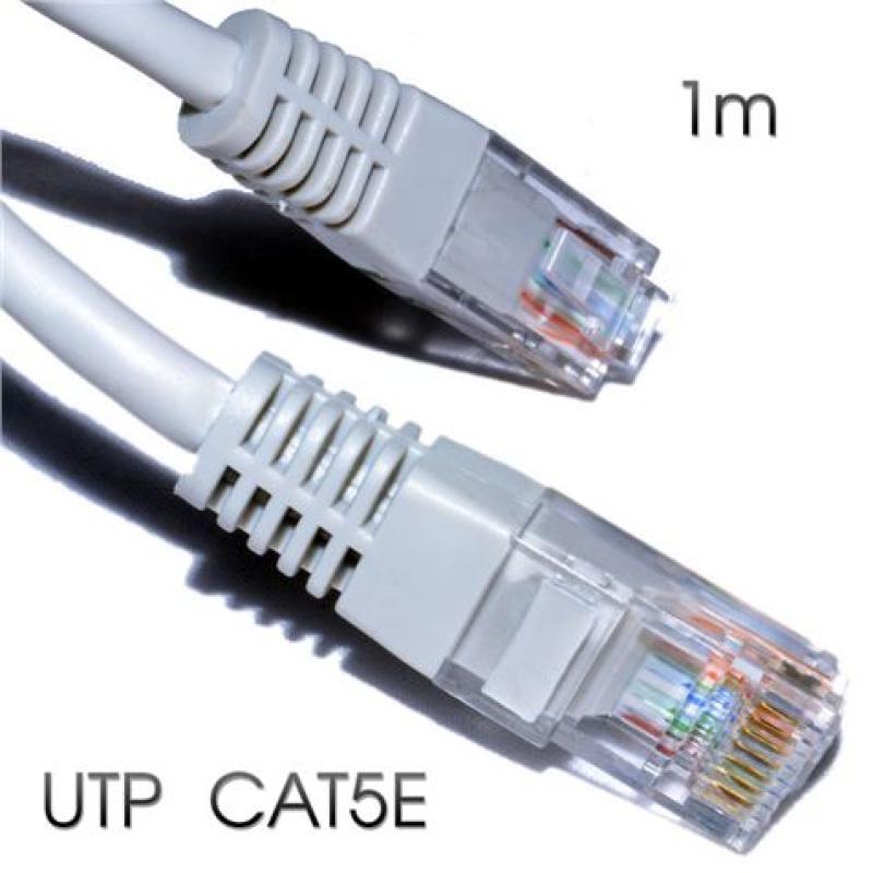 CABLE DE RED UTP CAT 5E 1M GRIS CLARO CROMAD