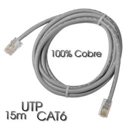 CABLE DE RED UTP CAT 6 15M GRIS CLARO 100% COBRE CROMAD