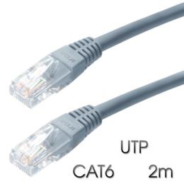 CABLE DE RED UTP CAT 6 2M GRIS CLARO CROMAD