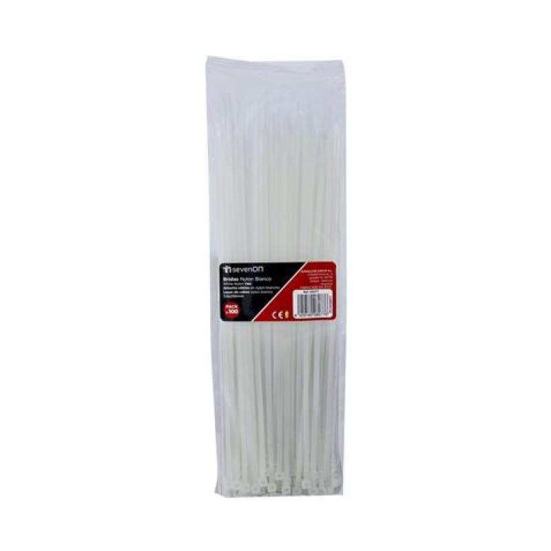 PACK 100 BRIDAS NYLON 250X3.6MM COLOR BLANCO