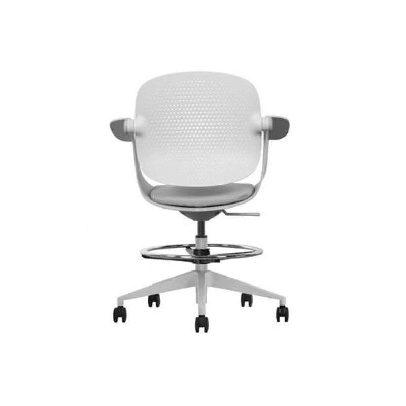 SILLA / TABURETE DE OFICINA TOP WORK GRIS CLARO CROMAD