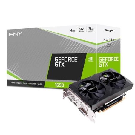 TARJETA DE VIDEO PNY GTX1650 4GB GDDR6 VERTO DUAL FAN DP + HDMI + DVI